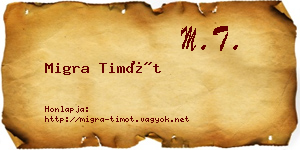 Migra Timót névjegykártya